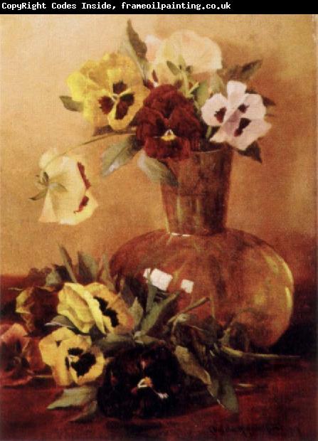 Hirst, Claude Raguet Pansies in a Glass Vase